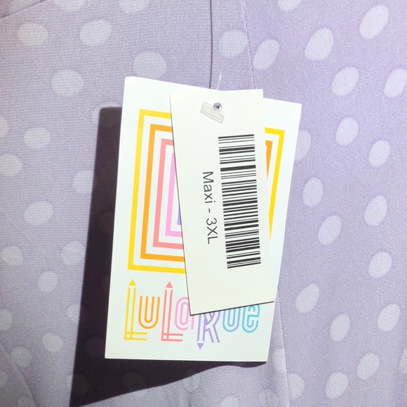 3XL LuLaRoe lavender polkadot maxi skirt. NWT - Picture 8 of 8